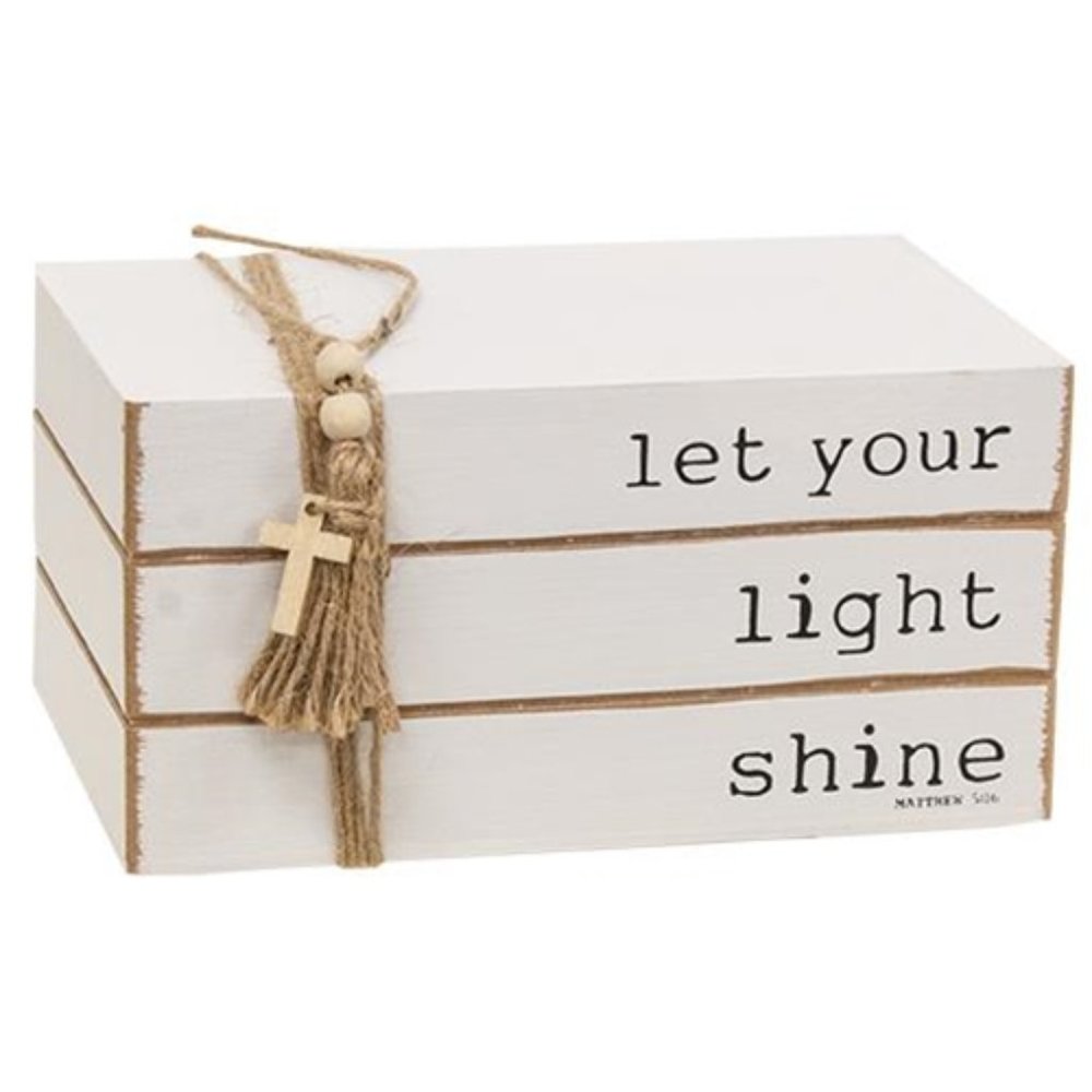 NWT Light Sign Wooden Book Decor - Picture 2 of 2
